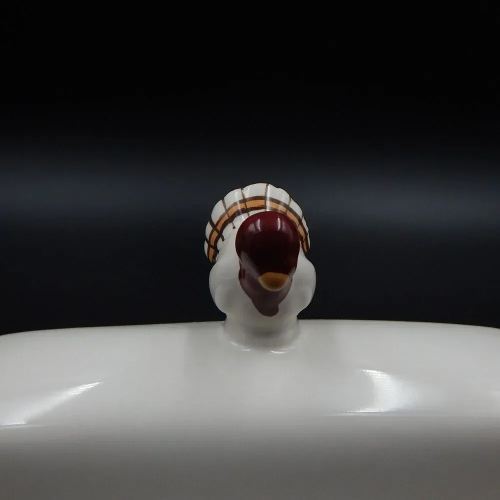 Pottery Barn Gobble Collection Turkey Butter Dish Porcelain Serveware